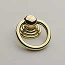 Horton Brasses [RP-3-B] Solid Brass Drawer Ring Pull - Round - Polished Brass Unlacquered Finish - 7/8" Dia.