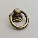 Horton Brasses [RP-3-LA] Solid Brass Drawer Ring Pull - Round - Light Antique Finish - 7/8" Dia.