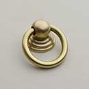 Horton Brasses [RP-3-SB] Solid Brass Drawer Ring Pull - Round - Satin Brass Unlacquered Finish - 7/8" Dia.