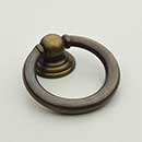 Horton Brasses [RP-4-A] Solid Brass Drawer Ring Pull - Round - Antique Finish - 1 5/16" Dia.