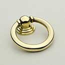 Horton Brasses [RP-4-B] Solid Brass Drawer Ring Pull - Round - Polished Brass Unlacquered Finish - 1 5/16" Dia.