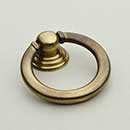 Horton Brasses [RP-4-LA] Solid Brass Drawer Ring Pull - Round - Light Antique Finish - 1 5/16" Dia.