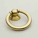 Horton Brasses [RP-4-SB] Solid Brass Drawer Ring Pull - Round - Satin Brass Unlacquered Finish - 1 5/16" Dia.