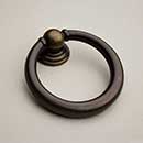 Horton Brasses [RP-5-A] Solid Brass Drawer Ring Pull - Round - Antique Finish - 1 5/8" Dia.