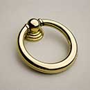 Horton Brasses [RP-5-B] Solid Brass Drawer Ring Pull - Round - Polished Brass Unlacquered Finish - 1 5/8" Dia.