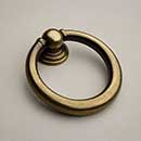 Horton Brasses [RP-5-LA] Solid Brass Drawer Ring Pull - Round - Light Antique Finish - 1 5/8" Dia.