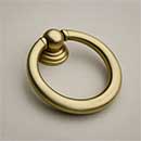 Horton Brasses [RP-5-SB] Solid Brass Drawer Ring Pull - Round - Satin Brass Unlacquered Finish - 1 5/8" Dia.