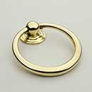 Horton Brasses [RP-6-B] Solid Brass Drawer Ring Pull - Round - Polished Brass Unlacquered Finish - 1 7/8" Dia.