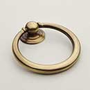 Horton Brasses [RP-6-LA] Solid Brass Drawer Ring Pull - Round - Light Antique Finish - 1 7/8" Dia.