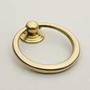 Horton Brasses [RP-6-SB] Solid Brass Drawer Ring Pull - Round - Satin Brass Unlacquered Finish - 1 7/8" Dia.