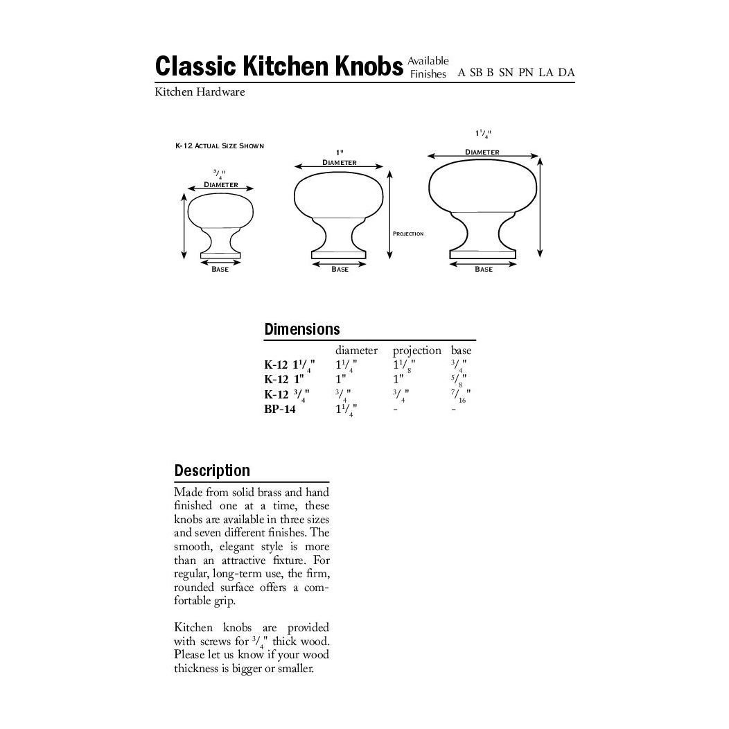 Horton Brasses [K-12] Cabinet Knob
