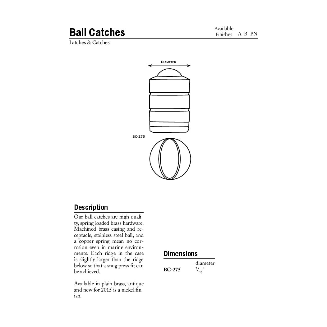Horton Brasses BC218 Door Ball Catch Horton Brasses BC218 Door Ball Catch