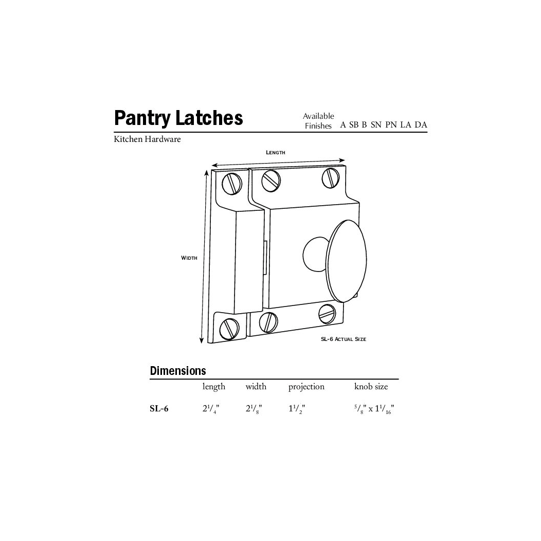 Horton Brasses SL-6 Cupboard Latch