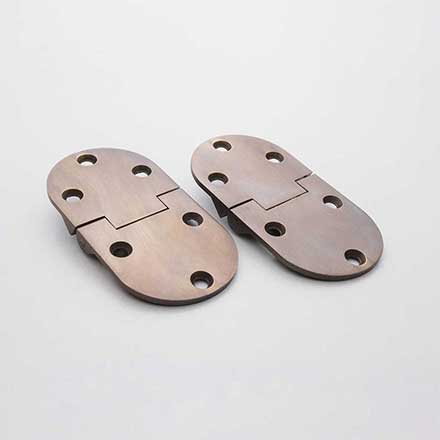 Horton Brasses [H-65-A] Solid Brass Butler Tray Table Hinge - Antique Finish - Pair - 2 7/8" L x 1 1/2" W