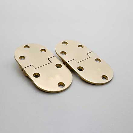 Horton Brasses [H-65-SB] Solid Brass Butler Tray Table Hinge - Satin Brass Unlacquered Finish - Pair - 2 7/8" L x 1 1/2" W