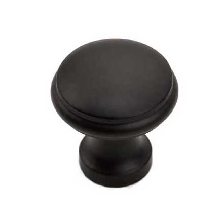 Iron Valley [T-81-303] Cast Iron Cabinet Knob - Round Edge - Flat Black Finish - 1 1/8&quot; Dia.