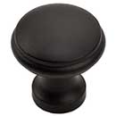 Iron Valley [T-81-303] Cast Iron Cabinet Knob - Round Edge - Flat Black Finish - 1 1/8" Dia.