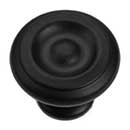 Iron Valley [T-81-301] Cast Iron Cabinet Knob - Button - Flat Black Finish - 1 1/4&quot; Dia.