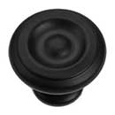 Iron Valley [T-81-301] Cast Iron Cabinet Knob - Button - Flat Black Finish - 1 1/4" Dia.