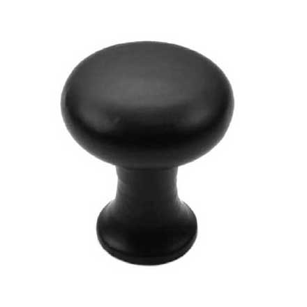 Iron Valley [T-81-315] Cast Iron Cabinet Knob - Tall Round - Flat Black Finish - 1 1/8&quot; Dia.