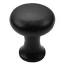 Iron Valley [T-81-315] Cast Iron Cabinet Knob - Tall Round - Flat Black Finish - 1 1/8&quot; Dia.