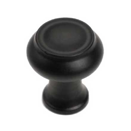 Iron Valley [T-81-311] Cast Iron Cabinet Knob - Tall Edge - Flat Black Finish - 1 1/8&quot; Dia.