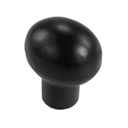 Iron Valley [T-80-302] Cast Iron Cabinet Knob - Renaissance Egg - Flat Black Finish - 1 1/8&quot; L