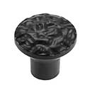 Iron Valley [T-80-304] Cast Iron Cabinet Knob - Textured Round - Flat Black Finish - 1 1/4" Dia.