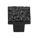 Iron Valley [T-80-306] Cast Iron Cabinet Knob - Textured Square - Flat Black Finish - 1 1/8&quot; Sq.