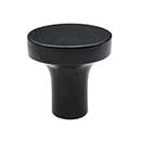 Iron Valley [T-80-310] Cast Iron Cabinet Knob - Flared Flat - Flat Black Finish - 1 1/8" Dia.