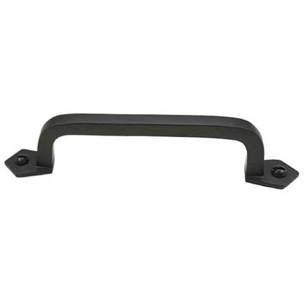 Iron Valley [T-81-101-6] Cast Iron Cabinet Pull Handle - Square - Oversized - Flat Black Finish - 5 1/4&quot; C/C - 6&quot; L