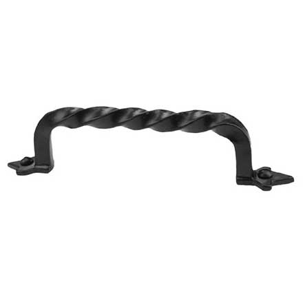 Iron Valley [T-81-103-6] Cast Iron Cabinet Pull Handle - Twist - Oversized - Flat Black Finish - 5 1/4&quot; C/C - 6&quot; L