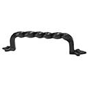 Iron Valley [T-81-103-6] Cast Iron Cabinet Pull Handle - Twist - Oversized - Flat Black Finish - 5 1/4&quot; C/C - 6&quot; L