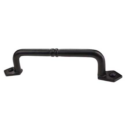 Iron Valley [T-81-105-6] Cast Iron Cabinet Pull Handle - Ripple - Oversized - Flat Black Finish - 5 1/4&quot; C/C - 6&quot; L