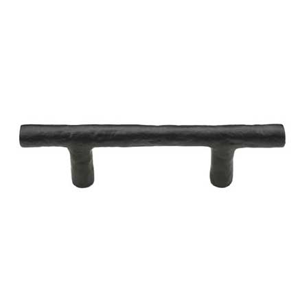 Iron Valley [T-81-121-7] Cast Iron Cabinet Pull Handle - Textured Bar - Oversized - Flat Black Finish - 7&quot; C/C - 9 3/4&quot; L