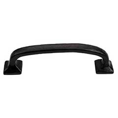 Iron Valley [T-81-131-3] Cast Iron Cabinet Pull Handle - Modern Texture - Standard Size - Flat Black Finish - 3&quot; C/C - 3 3/4&quot; L