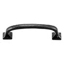 Iron Valley [T-81-131-4] Cast Iron Cabinet Pull Handle - Modern Texture - Standard Size - Flat Black Finish - 4 1/8&quot; C/C - 5&quot; L
