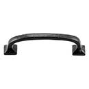 Iron Valley [T-81-131-4] Cast Iron Cabinet Pull Handle - Modern Texture - Standard Size - Flat Black Finish - 4 1/8" C/C - 5" L