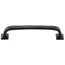 Iron Valley [T-81-131-6] Cast Iron Cabinet Pull Handle - Modern Texture - Oversized - Flat Black Finish - 6" C/C - 6 7/8" L