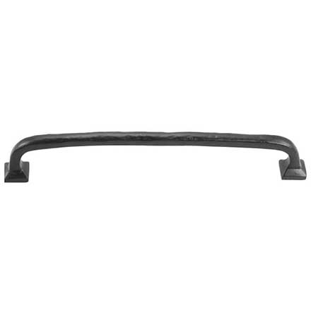 Iron Valley [T-81-131-9] Cast Iron Cabinet Pull Handle - Modern Texture - Oversized - Flat Black Finish - 9&quot; C/C - 9 7/8&quot; L