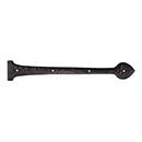 Iron Valley [IR-20-115] Cast Iron Door Strap Hinge Front - Spear End - Flat Black Finish - 2 1/2" W x 15" L