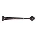 Iron Valley [T-81-543-15] Cast Iron Door Strap Hinge Front - Spear End - Flat Black Finish - 2 1/2&quot; W x 15&quot; L