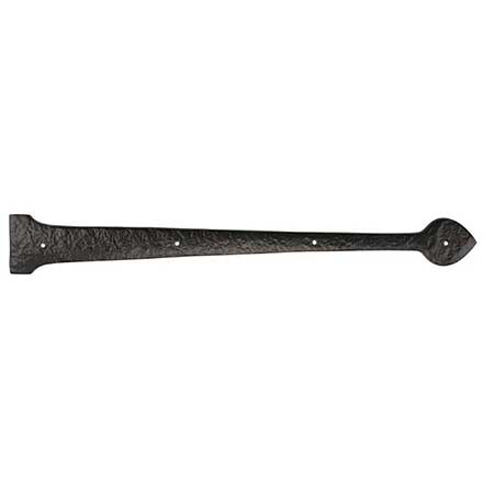 Iron Valley [T-81-543-20] Cast Iron Door Strap Hinge Front - Spear End - Flat Black Finish - 3 1/4&quot; W x 20&quot; L