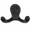 Iron Valley [T-81-601] Cast Iron Door Hook - Textured Double - Flat Black Finish - 1 1/2" W