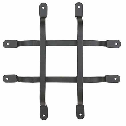 Iron Valley [T-82-820] Forged Iron Door Speakeasy Grille - 2 x 2 Square Bar - Flat Black Finish - 10&quot; W x 10&quot; H