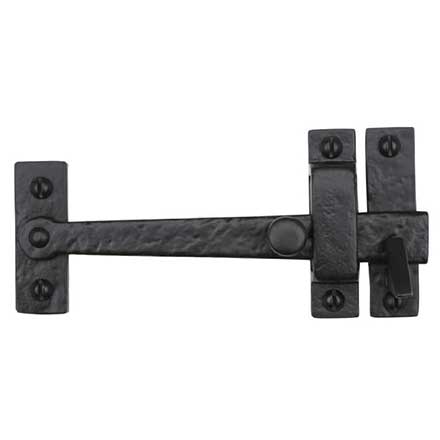 Iron Valley [T-81-531] Cast Iron Gate Drop Bar Latch - Knob - Square End - Flat Black Finish - 6 1/2&quot; L