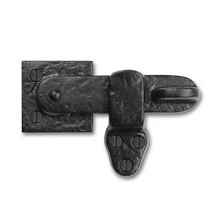 Iron Valley [T-81-523] Cast Iron Gate Drop Bar Flip Latch - 2 Piece - Flat Black Finish - 5&quot; L