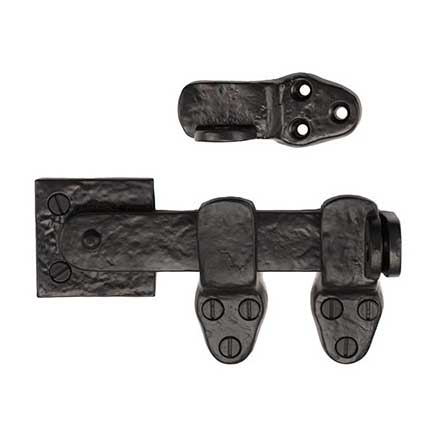 Iron Valley [T-81-521] Cast Iron Gate Drop Bar Latch - Lockable - 3 Piece - Flat Black Finish - 6 1/2&quot; L