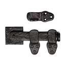 Iron Valley [T-81-521] Cast Iron Gate Drop Bar Flip Latch - Lockable - 3 Piece - Flat Black Finish - 6 1/2" L