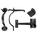 Iron Valley [T-81-901] Cast Iron Gate Thumb Latch Kit - Light Duty - Bean End - Flat Black Finish - 7 1/4" L